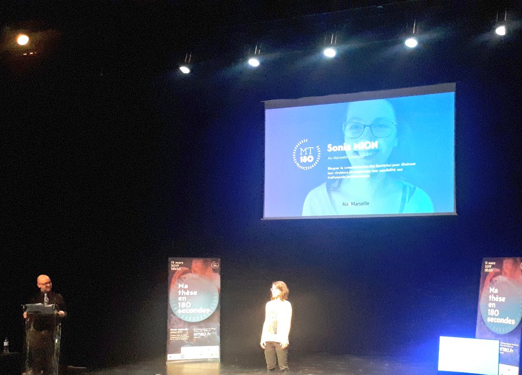 DynAMUnetwork's tweet photo. Toutes nos félicitations à notre secrétaire générale Sonia Mion qui a obtenu le 2ème prix du jury lors de la finale régionale de @MT180FR à l'@univamu 🎊💪 https://t.co/u4c6fFCIZl