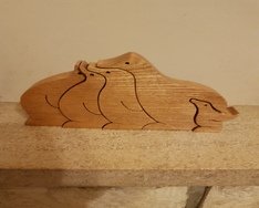 Pick up a Penquin Family hand cut reclaimed English Oak fully interlocking #penguins #woodenanimals #saveourseas #animalpuzzles #creativecrafts4u #handcrafted #woodengifts #emperorpenguin