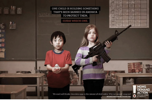 Which child is holding the item that is banned in our country in order to protect them?