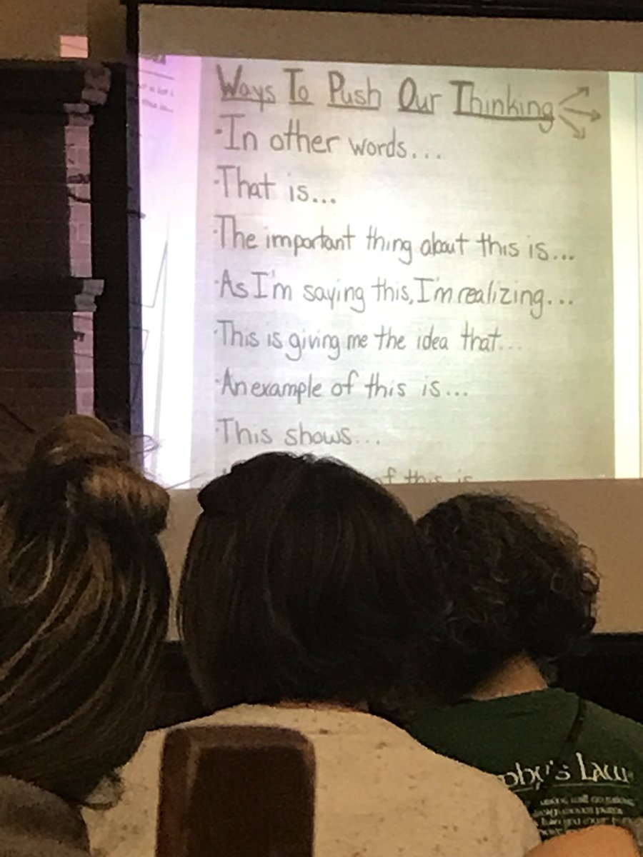Mrs_Lupia_'s tweet photo. #PushTheirThinking “take an idea, choose a prompt, and let your ideas flow down the page” #AnnieTaranto #TCRWP https://t.co/dthM2ktKls