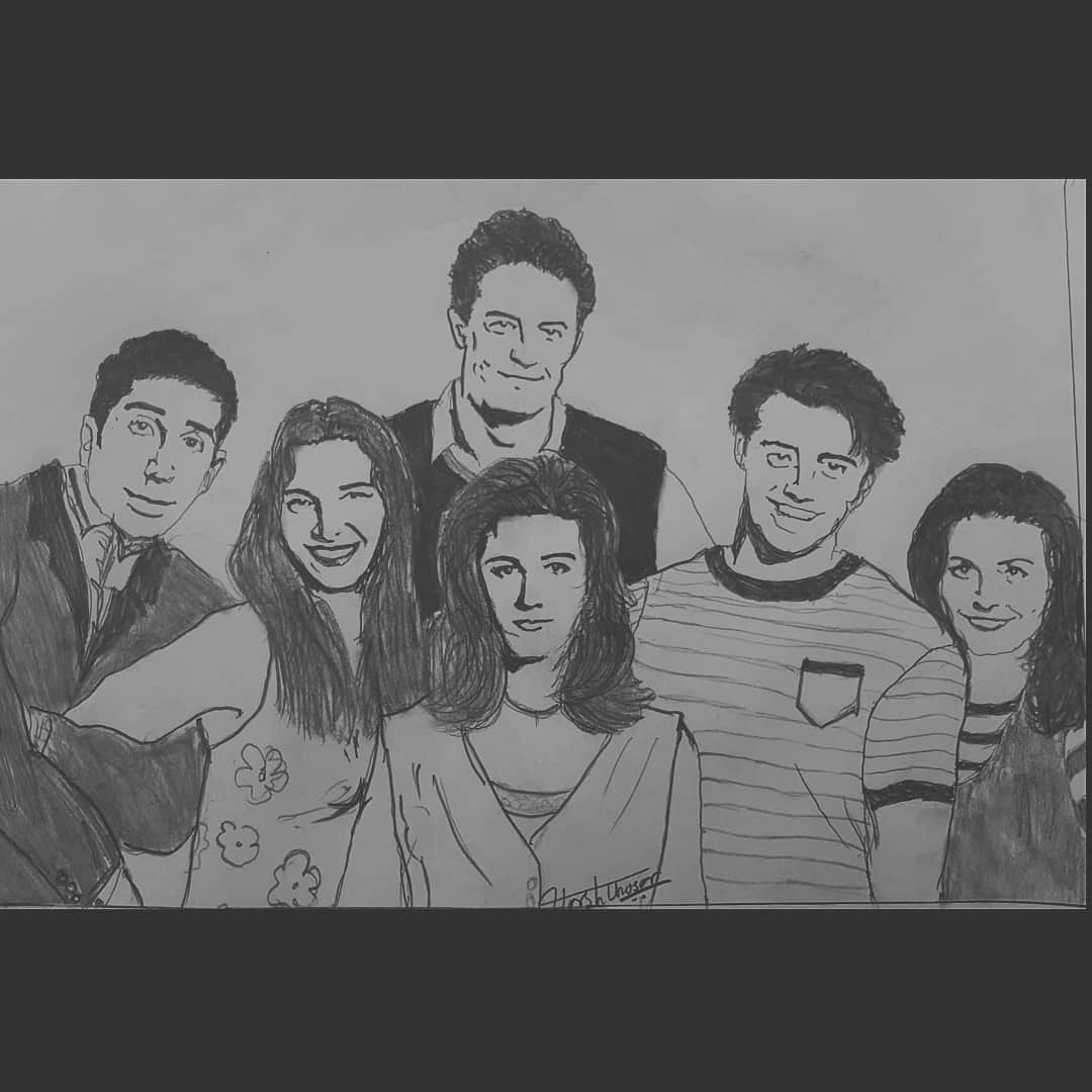 harsh_thosar's tweet photo. sketch of @friends
.
#friendstv #friends #friendstvshow #rachelgreen #rossgeller #chandlerbing  #joeytribbiani #jenniferaniston  #mattleblanc #lisakudrow #matthewperry #friendsshow #artist #rachel #davidschwimmer #courtneycox  #sarcasm #chandler  #joey #ross #phoebe #art https://t.co/KhqpKP6B3P