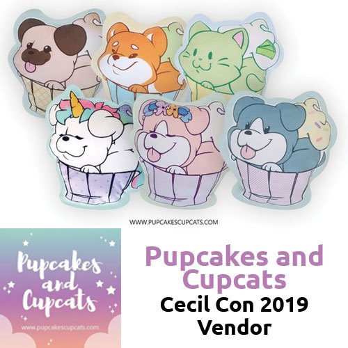CecilCon_2019's tweet photo. Find them in the Vendor Hall! Pupcakes &amp; Cupcats specializes in ultra adorable pillow plush, accessories and apparel - they're your one stop shop for sugar frosted cute! #cecilcon #cecilcon2019 #kawaii #plushy #plushies #pastel #lolita #convention https://t.co/vbhys4NHeg