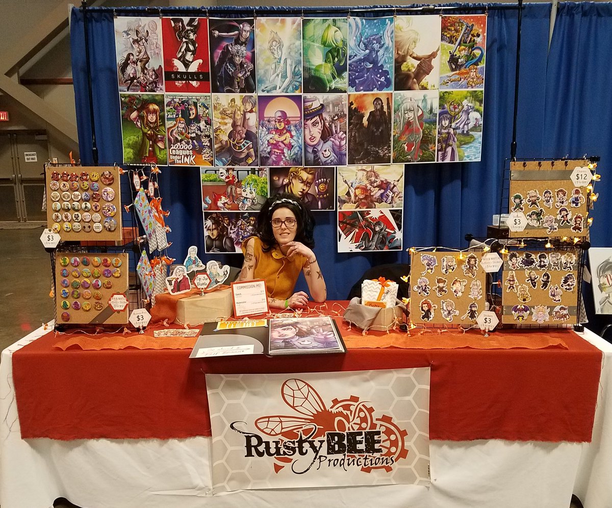 zabkazee's tweet photo. Hey everyone! All setup and ready for #louisianacomiccon! Be sure to find #rustybeeproductions at Table 119. π§‘ππ§‘
#louisianacomiccon2019 #artistalley https://t.co/AZEDZoNagd