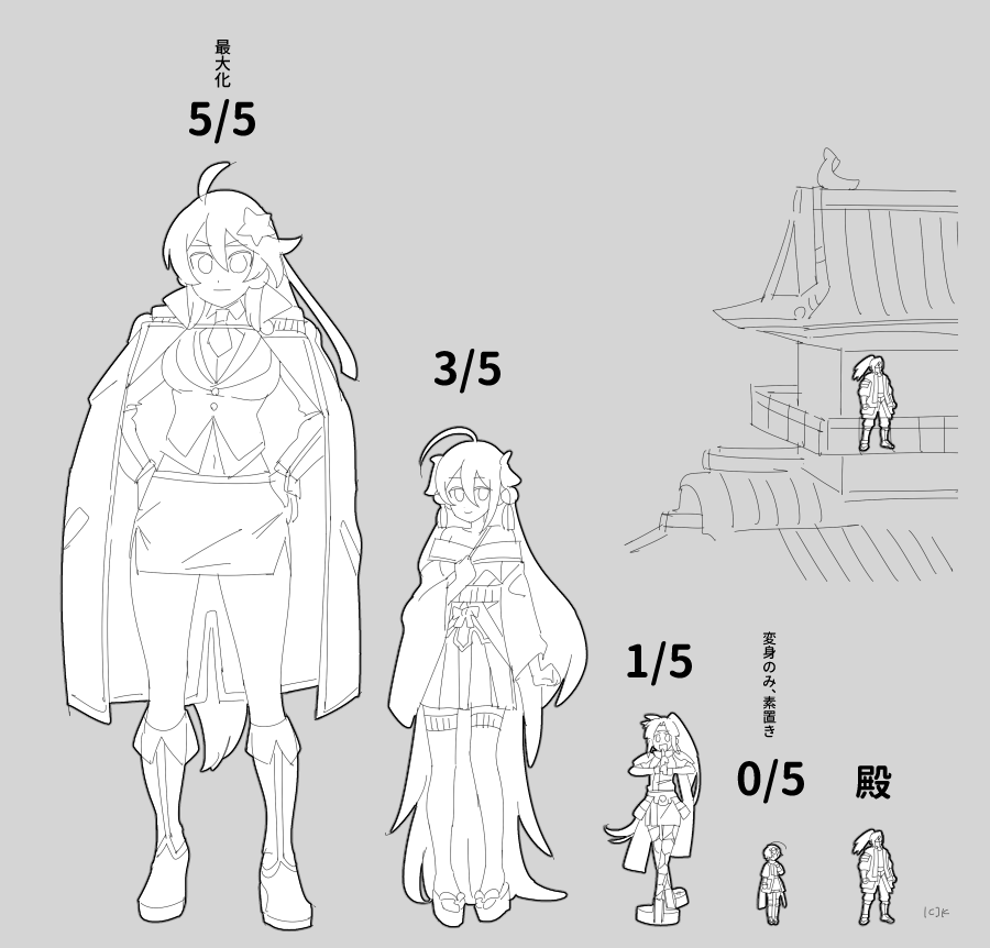 巨大化ってこういう感じかなという絵 #城プロRE 