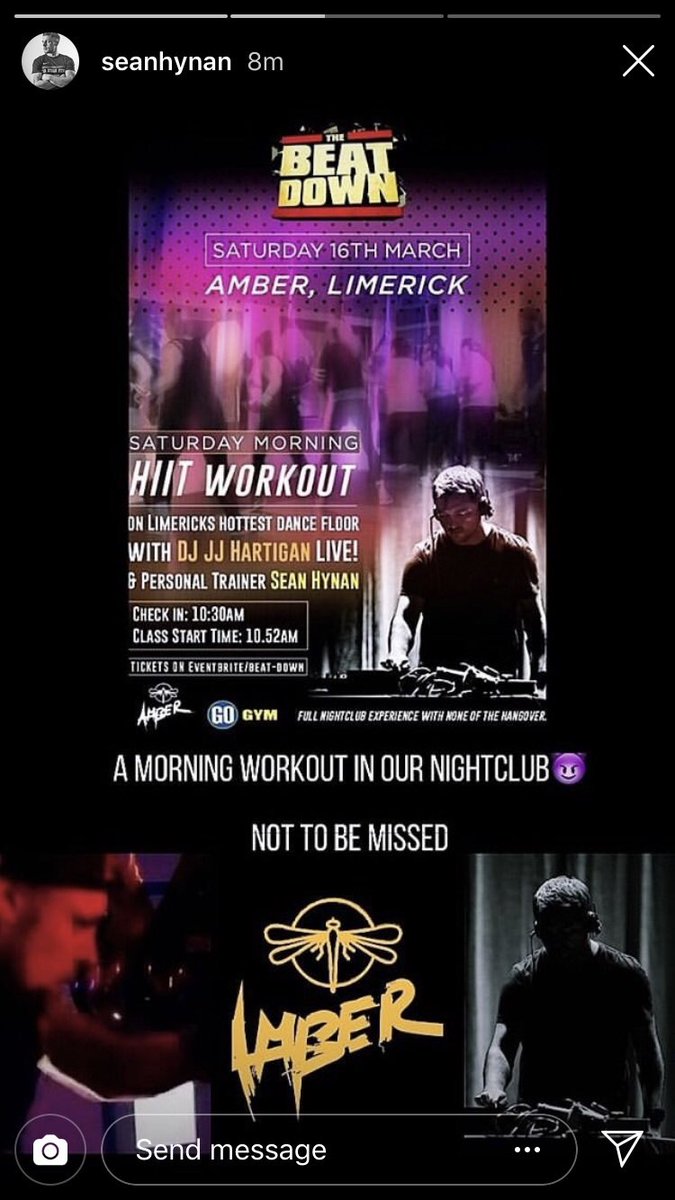 Meghann_Scully's tweet photo. Danced my socks off to Maniac at 2.30am and then danced to it again at 11am in the same venue 

The first Beat Down in @Amber_Limerick was some craic (and a tough HIIT session) Roll on the next one 💪🏽 https://t.co/qWSAbu6SIy