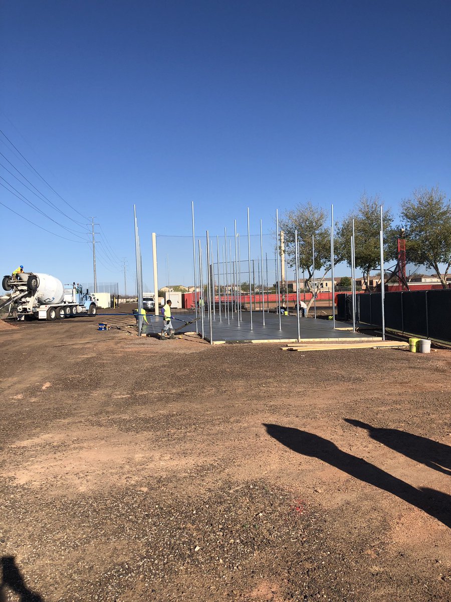 Cement is poured! Batting cages are starting to come together
