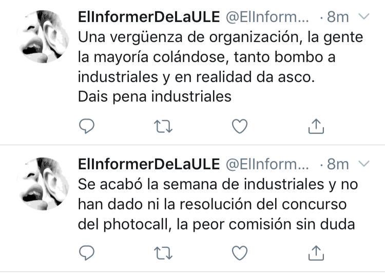 Cuando te quieres pasar de listo y no te sale, aquí tenéis la rabieta de <a href="/ElInformerULE/">ElInformerDeLaULE</a> ...
Lo habríais publicado si os hubiéramos dado las entradas?? 🤔