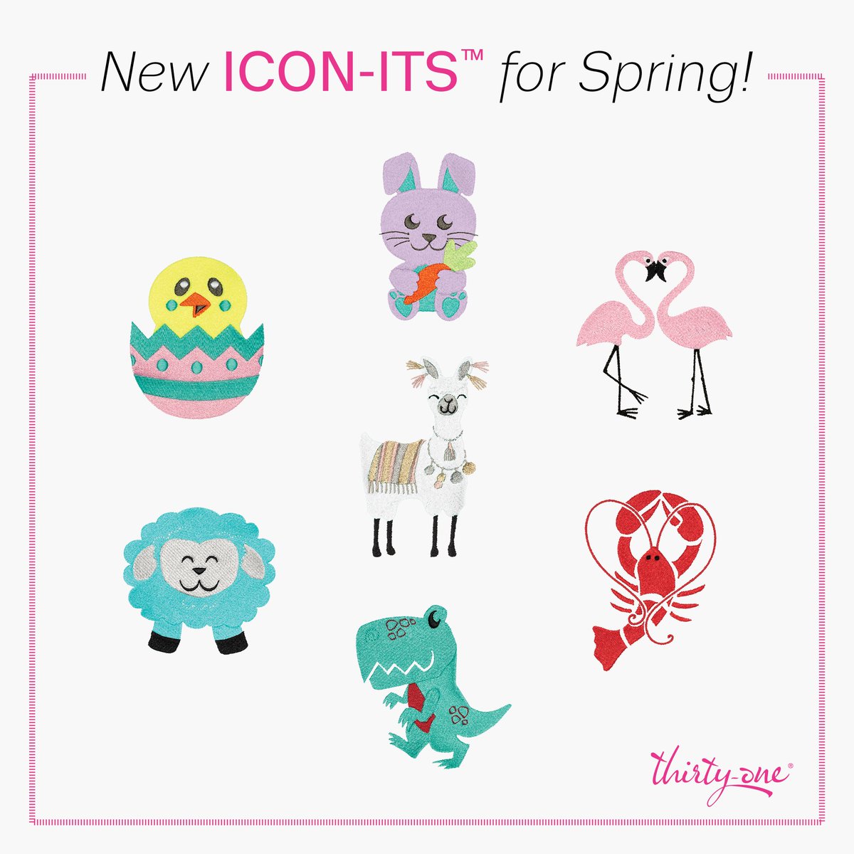 ThirtyOne's tweet photo. We can’t handle the cuteness! Check out our new spring personalization designs and tell us your favorite! #flamingos #lobster #easter #bunny #dino --> https://t.co/ulkFnJrWbh https://t.co/VldLKcq6bI
