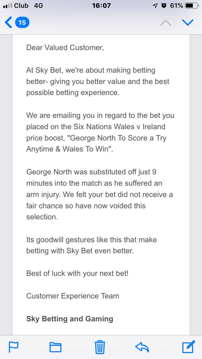 Fantastic customer service <a href="/SkyBet/">Sky Bet</a> ThankYOU!!