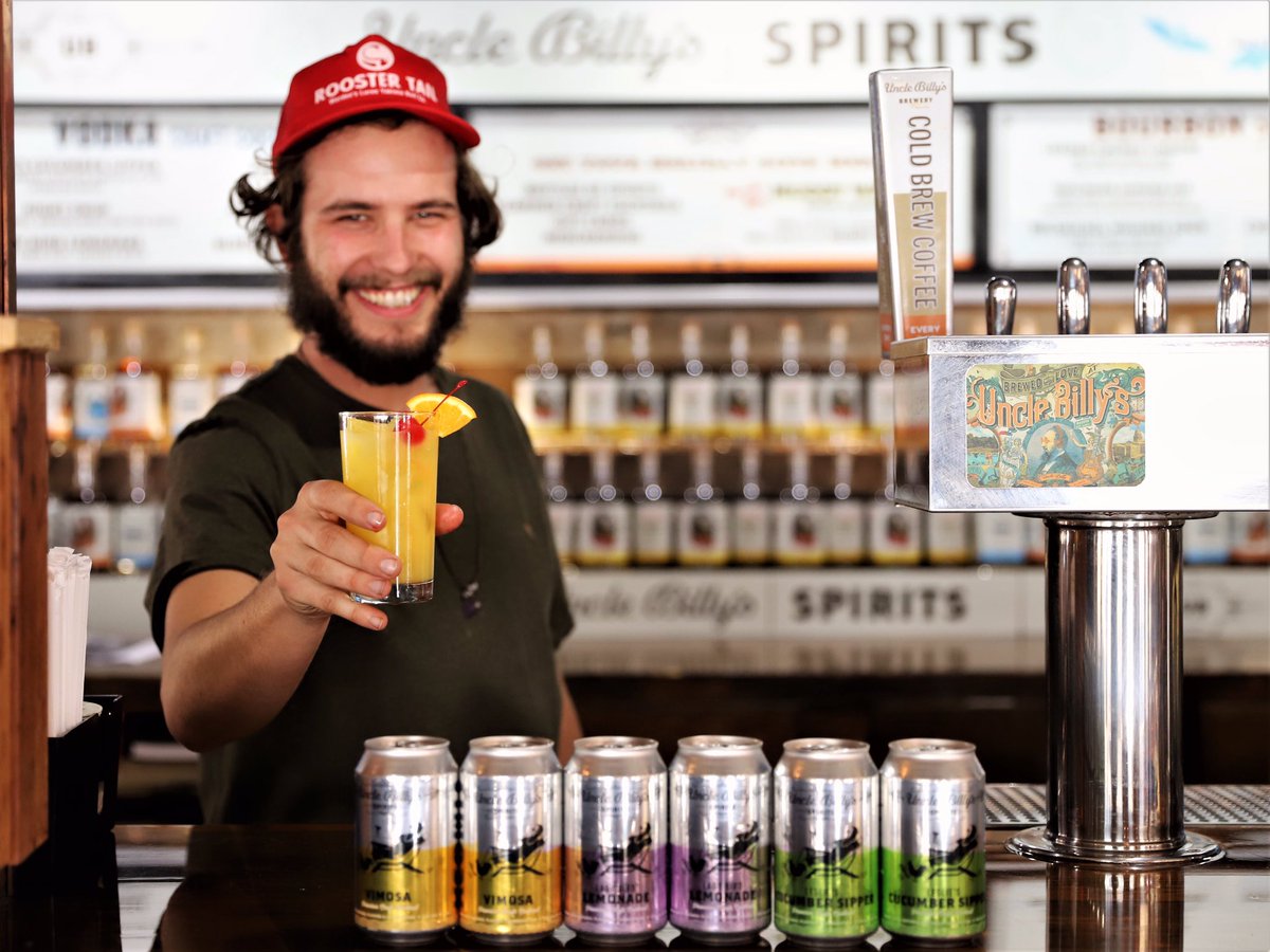 UncleBillys's tweet photo. Cheers to the weekend! Here’s our cocktail specialist Josh Mabrey with a #Vimosa in hand. If you haven’t tried #UncleBillys #cocktails yet, stop by to grab a glass on tap or buy packs to-go and take the party with you. #atx #drinkingatx #cheers https://t.co/Qih1tdR396