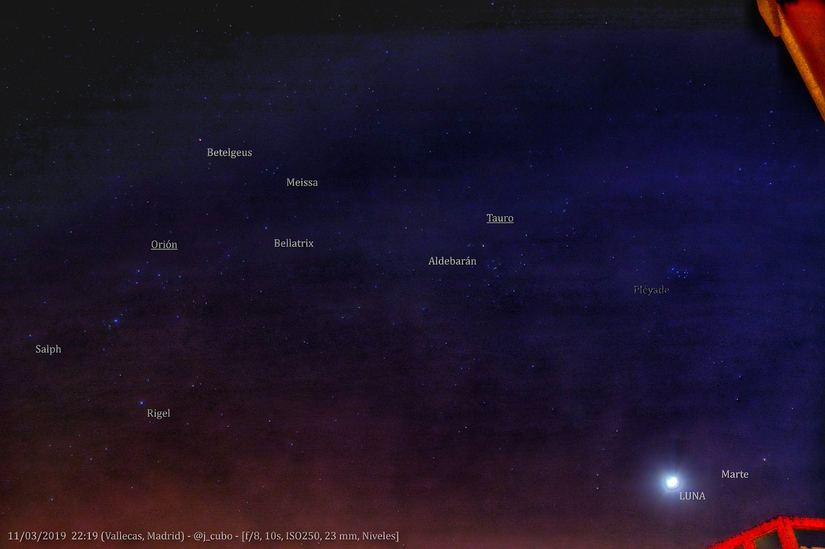 j_cubo's tweet photo. Pues continuo aprendiendo a hacer #Astrophotography debajo de los maravillosos #cielosESA.
Aquí: #Luna, #Marte, #Pleyades, #Aldevaran y  #Orión.
Me ha costado muchísimo jugando con 'niveles' y mejora de nitidez conseguir ver algo sin quemar del todo la luz cenicienta en la Luna. https://t.co/NCbcuLIDb1