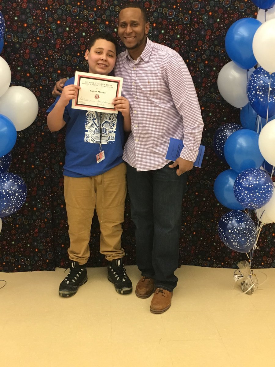 MathLady7's tweet photo. Our grandson Andre and son-in-law Marcus. Young Authors proud!! https://t.co/bLNElf7FSD