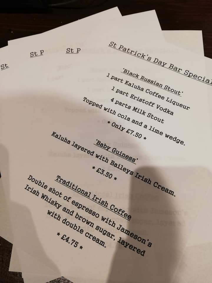We're all prepared for the festivities coming tomorrow (including The Bristol Sessions*. ), come down and check out our St.Patricks day specials!🍀🍻 #Sociallife #StPaddys #StokesCroft

*10% off on all drinks after 7pm.

More info:
facebook.com/events/4002429…