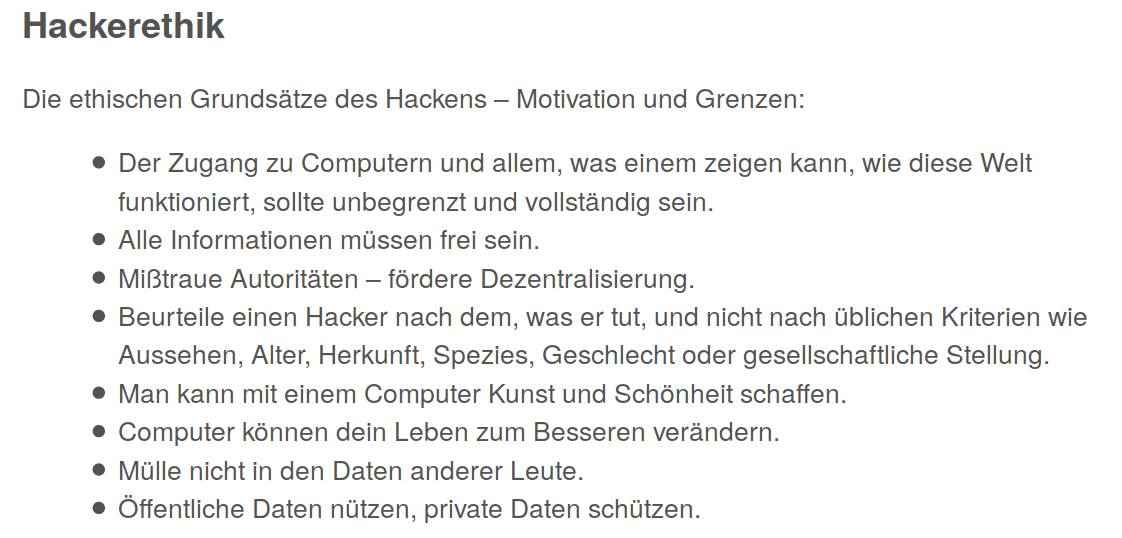 vecirex's tweet image. Well, then how to change the &quot;#hackerethics&quot; document, too (especially in EN)?
ccc.de/de/hackerethik (DE)
ccc.de/en/hackerethik (EN)