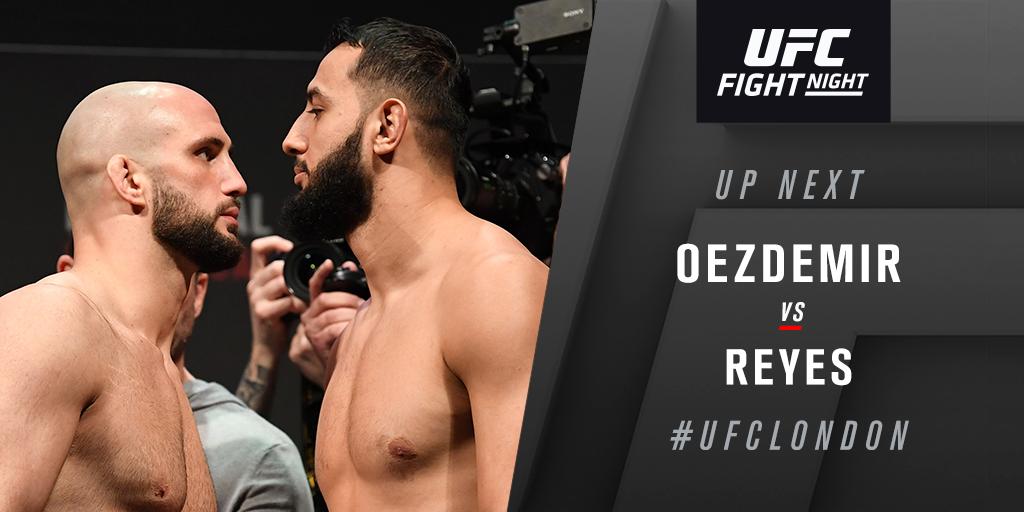 UFC Fight Night 147 Results - Dominic Reyes Stays Unbeaten, Edges Volkan Oezdemir in a Close Fight -