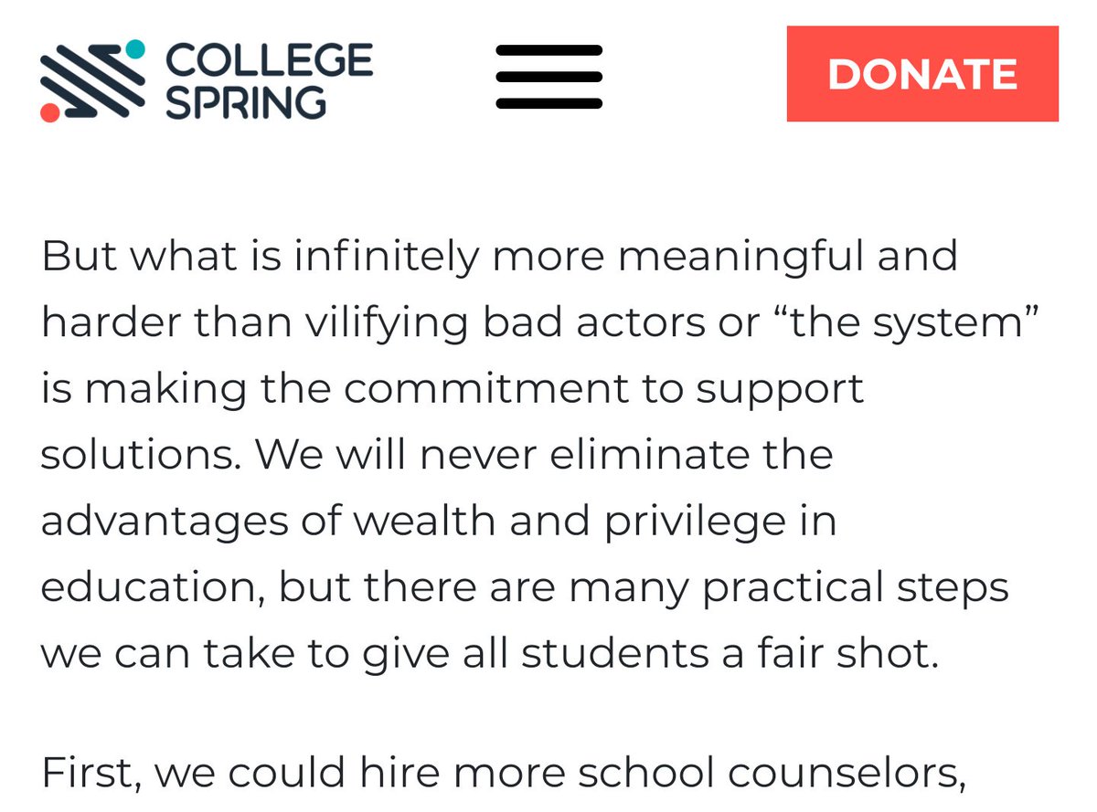 Following the #CollegeAdmissionsScandal news? Nonprofits like <a href="/CollegeSpring/">CollegeSpring</a> remind us that we can do something about inequity in higher education collegespring.org/how-can-we-mak…