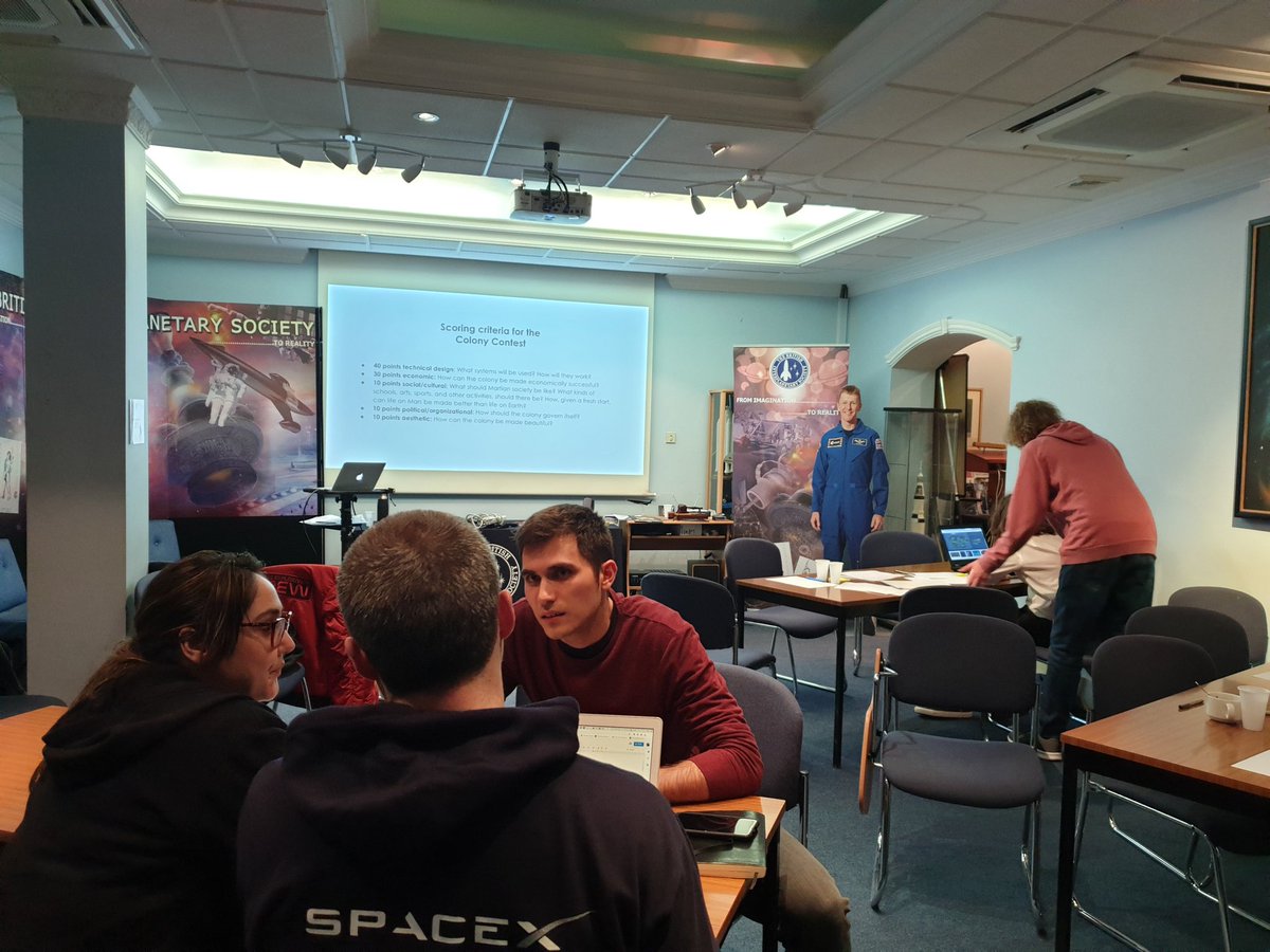 <a href="/MarsSocietyLon/">Mars Society London</a> <a href="/BIS_spaceflight/">BIS</a> <a href="/TheMarsSociety/">The Mars Society</a> Great to check out the teams working hard this weekend at the Hackathon great to see <a href="/dzera_kaytati/">Dzera Kaytati</a> and looking forward to hearing the ideas as they develop over the weekend for #Mars #habitat