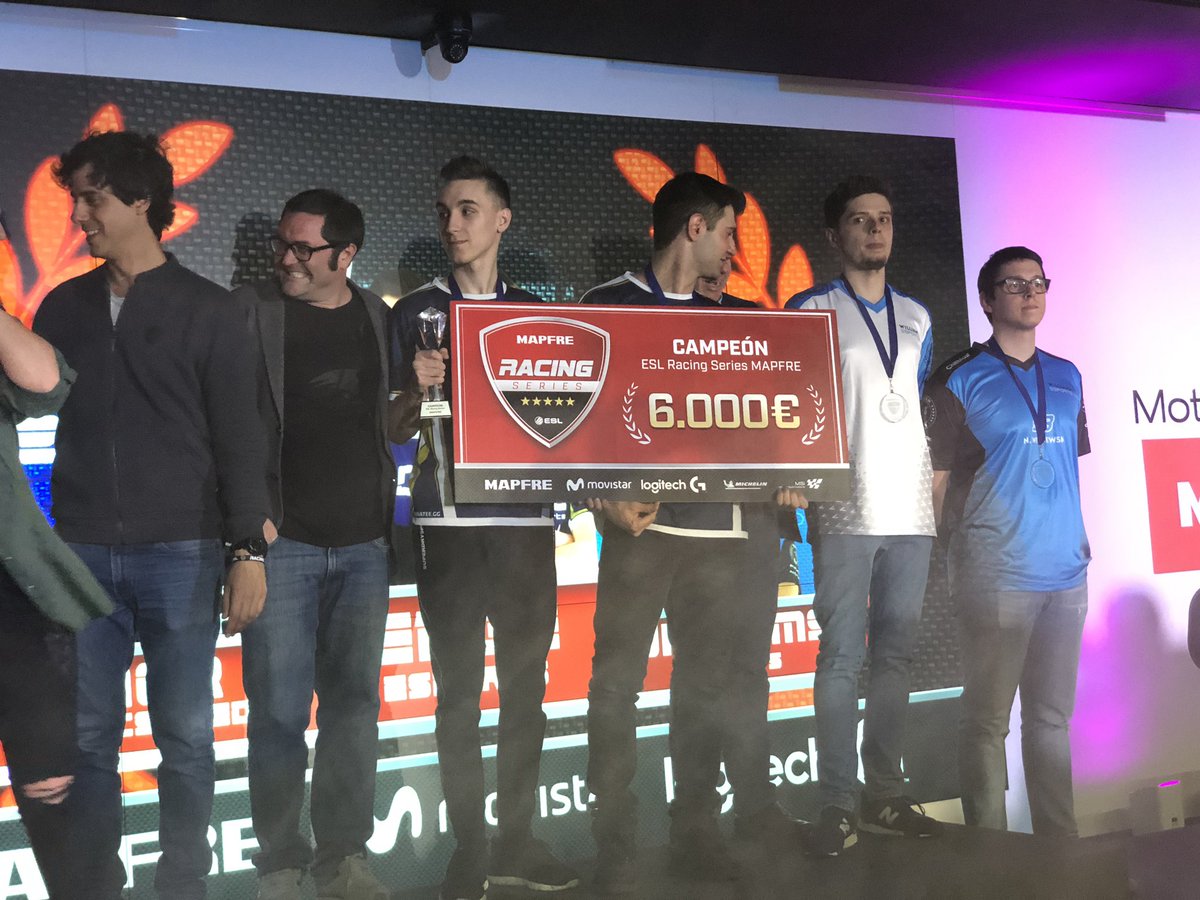 victorayora's tweet photo. ¡Tenemos campeones de la primera temporada del #ESLRacingMAPFRE de @ESLspain. Son los chicos de @edgesimsports. ¡Enhorabuena! https://t.co/oxIFf37jN8