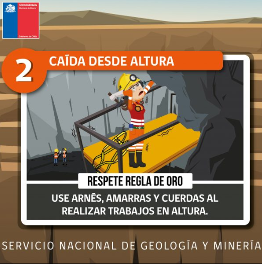 SEGURIDAD MINERA! Si vas a trabajar en altura siempre debes utilizar los elementos de seguridad ⚠️ Conoce nuestra campaña de Seguridad Minera en➡️ sernageomin.cl/campana-de-seg… Juntos evitemos accidentes en las faenas 👷‍♀️👷‍♂️⛏️✅#ChileLoHacemosTodos