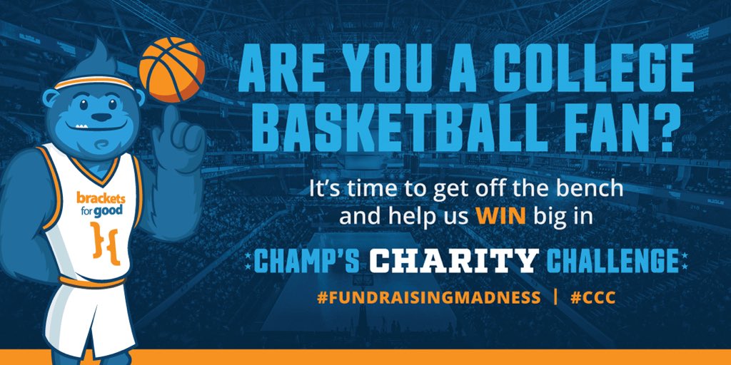 Selection Sunday is tomorrow! Reserve your bracket prediction to support your favorite nonprofit in Champ’s Charity Challenge at BFG.org! #FundraisingMadness #CCC