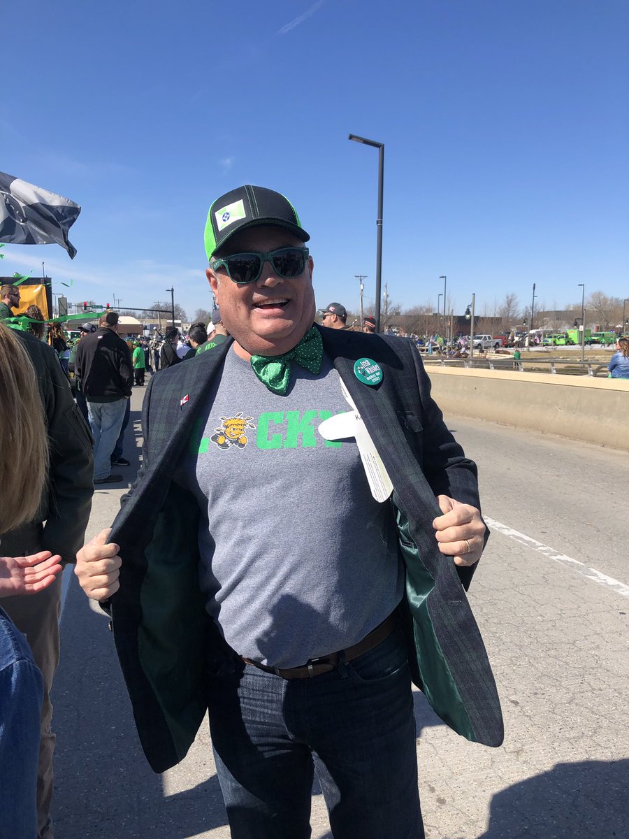 CityofWichita's tweet photo. We’re having a blast at the Delano St. Patrick’s Day Parade. @jefflongwellict https://t.co/Autdabspyz