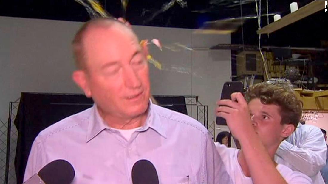 CNN's tweet photo. A teen egged a far-right Australian lawmaker for his comments over the New Zealand attacks. The lawmaker then punched the teen in the face. https://t.co/PAK306opKz https://t.co/AWToz85wTp