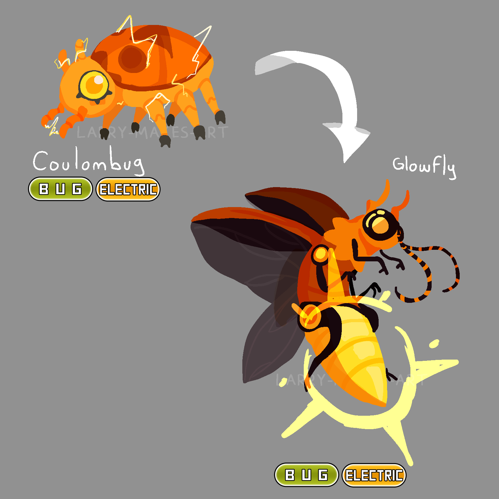 Pokémon do tipo Bug de Aço Elétrico · Creative Fabrica