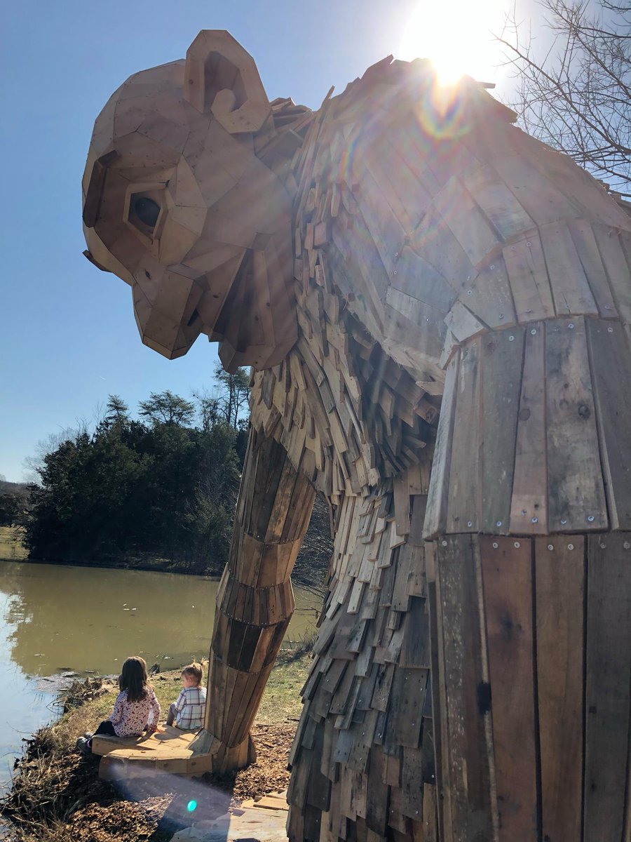 gotolouisville's tweet photo. The Forest Giants are complete and the family has been reunited 😄! @BernheimForest  They are expected to "live" at Bernheim for at least three years, so we hope you have a chance to meet them sometime! https://t.co/ewad5YR3Kg