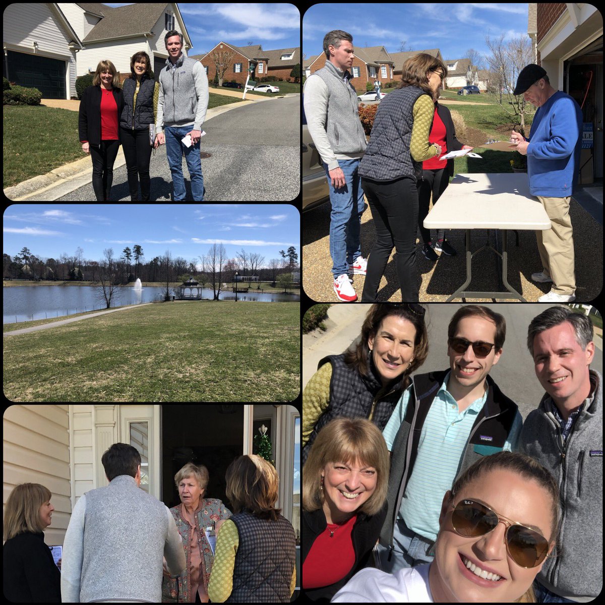 Perfect day to knock doors and meet constituents with our team mates @DelRRobinson and <a href="/LeslieHaley4VA/">Leslie Haley</a> in Midlothian!
