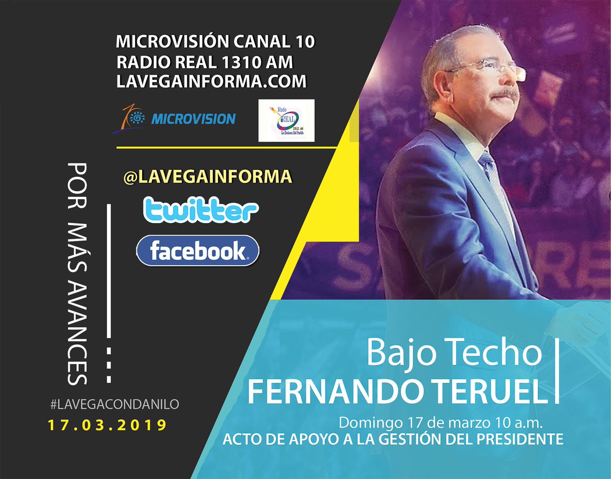 Cobertura por @Microvision10 <a href="/lavegainforma/">La Vega Informa</a> y Radio Real. La Vega se desbordará en apoyo a la gestión del presidente Danilo Medina.