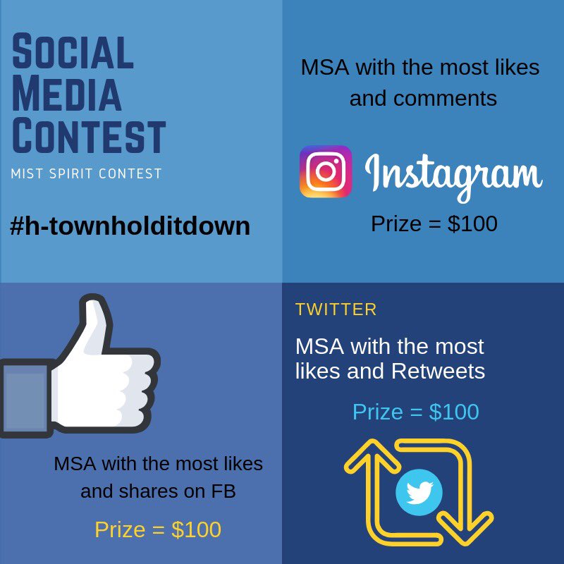 And the SPIRIT competitions begin! MIST Social Media Contest! Always come up short when planning socials, ordering pizzas and having MSA game days? Get to liking and sharing, an easy way to WIN money for your MSA. 🗣LETS SEE YOUR MIT SPIRIT!!!!! #misthouston2019