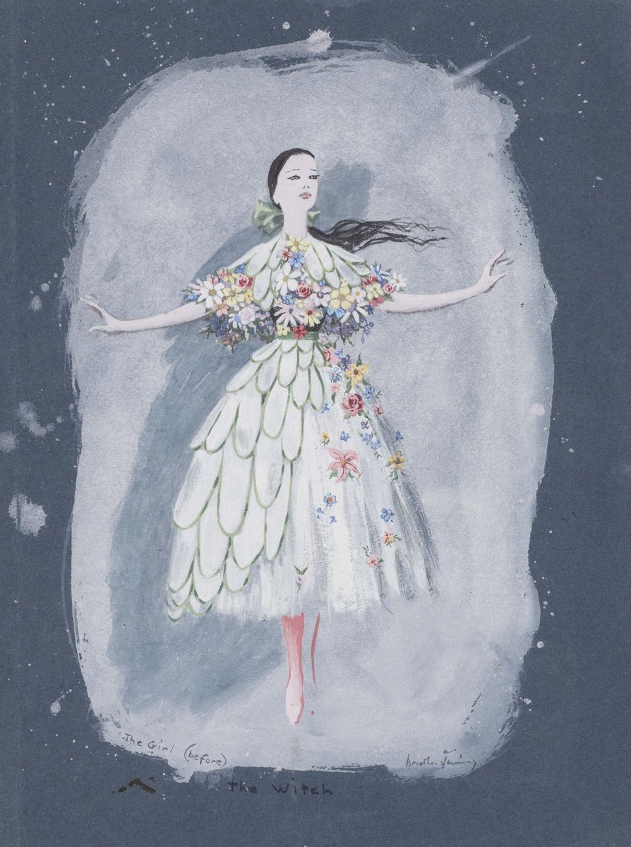 Dorothea Tanning, The Girl, Costume Design for The Witch, a ballet by John Cranko, 1950 #art #painting #fineart #iloveart