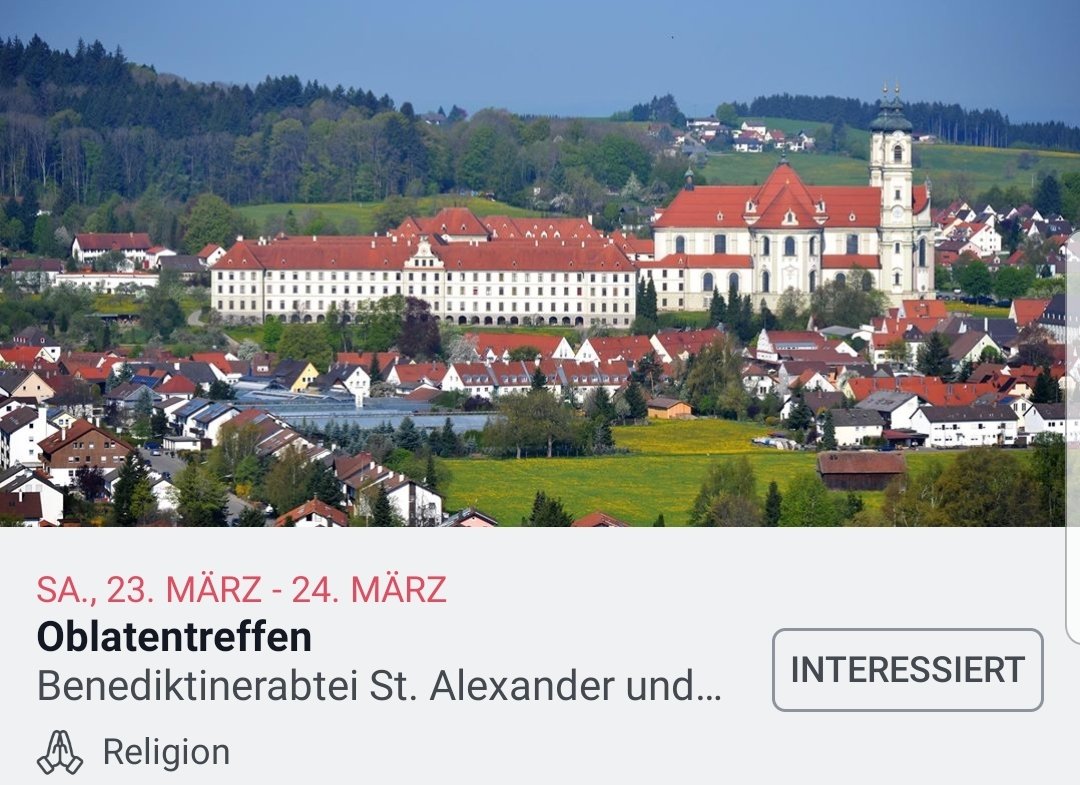 AbteiOttobeuren's tweet photo. Nächstes Oblatentreffen am
23./24. 03.2019
https://t.co/JRqtR8T7r3 https://t.co/Qg1i4Fi75H