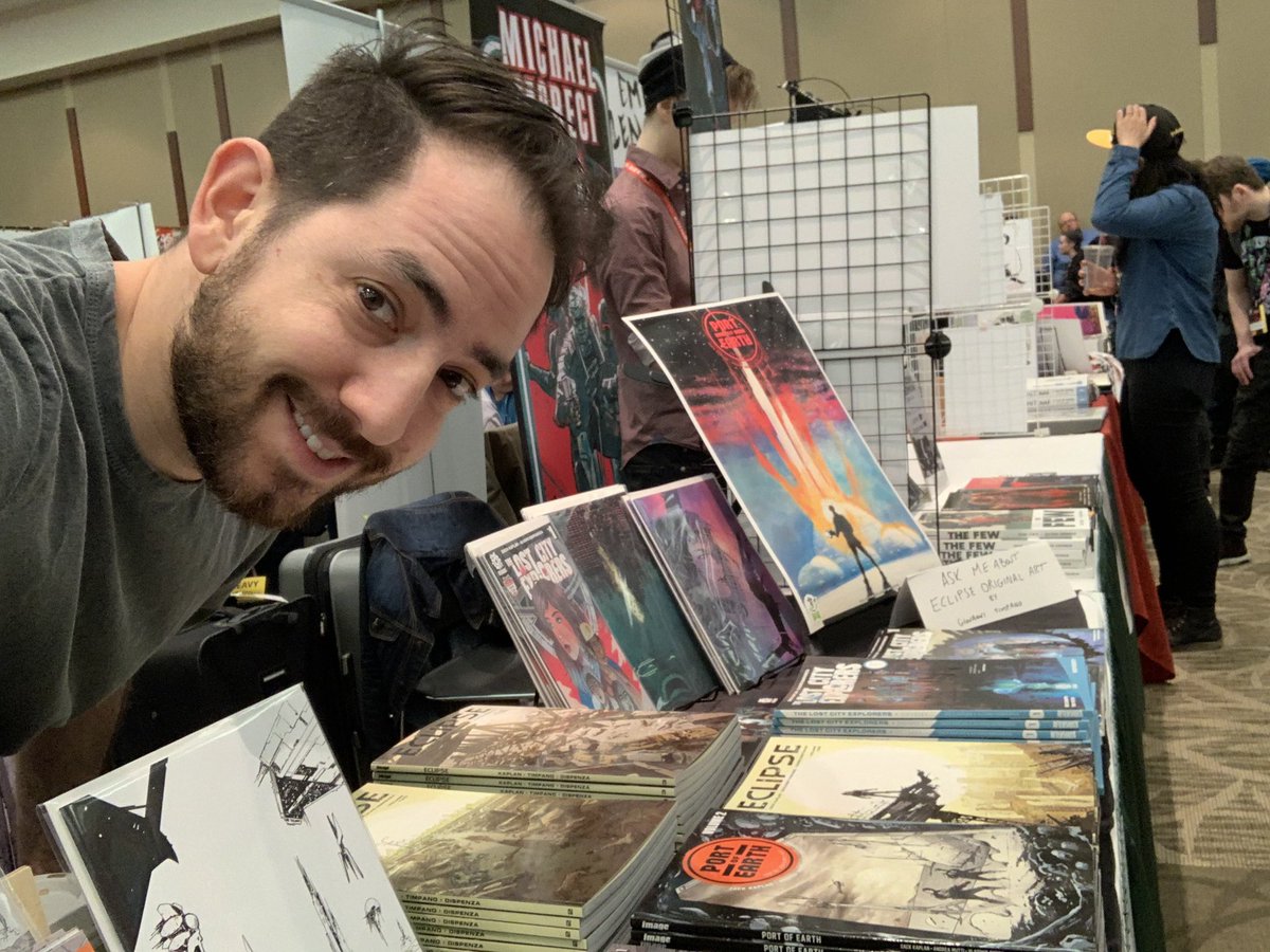 zackkaps's tweet photo. Day three! I’m still standing. I’m at G9 so come check out #Eclipsecomic #portofearth and #lostcityexplorers #eccc2019 https://t.co/EfG69vqFpF