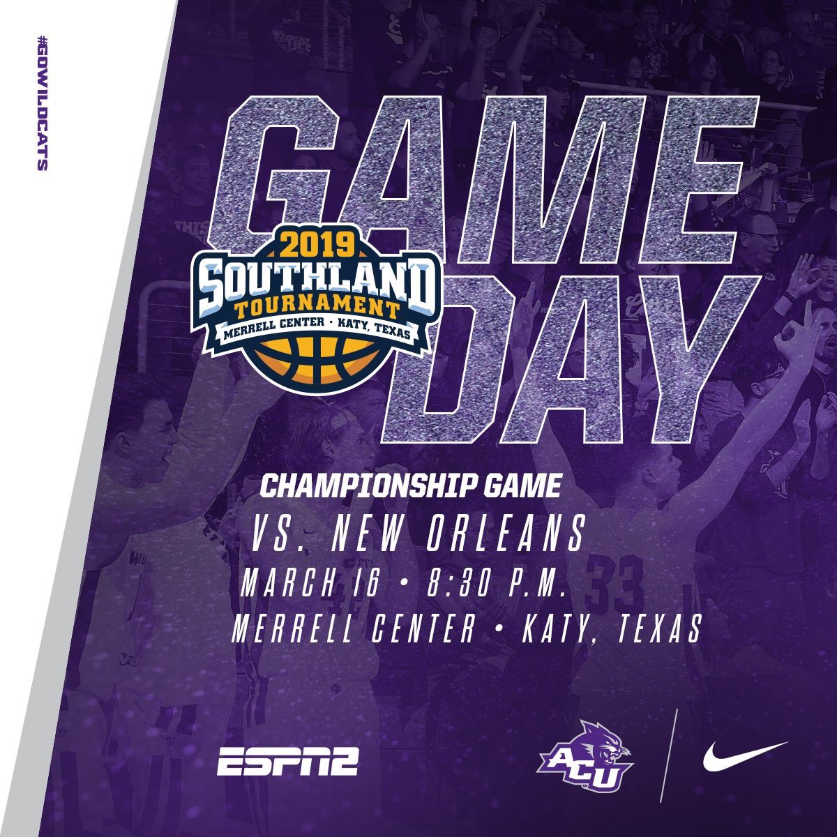 🚨🚨 CALLING ALL WILDCATS 🚨🚨
It’s not too late to grab some friends and head down to Katy, TX to cheer on the Wildcats as they play for the conference title and a bid to the NCAA Tournament. Show up at 7 for a pregame party. <a href="/ACUedu/">Abilene Christian University</a> <a href="/ACU_MBB/">ACU Men’s Basketball</a>