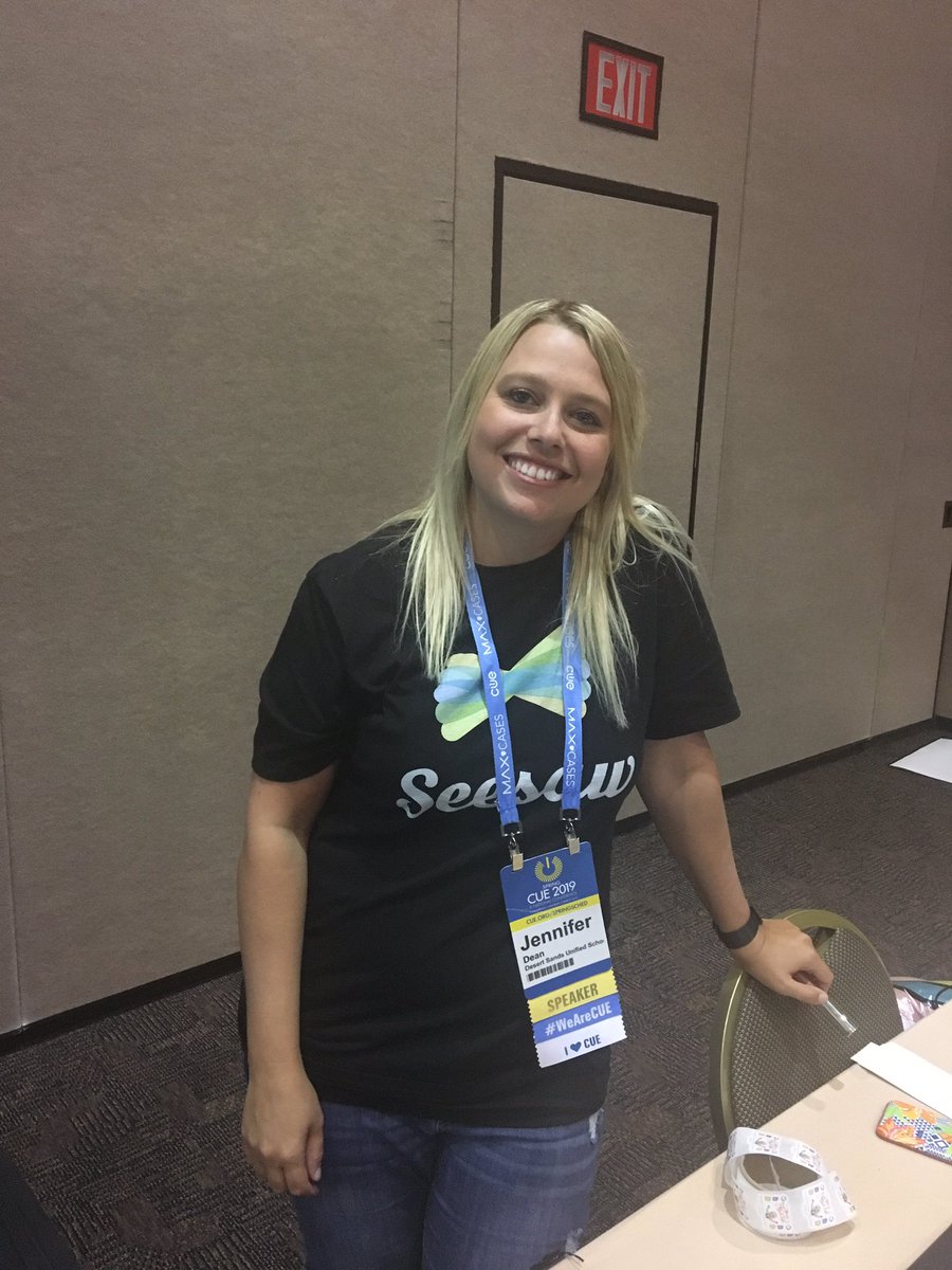 Supporting my friend jenn! Getting ready for her CUE presentation!