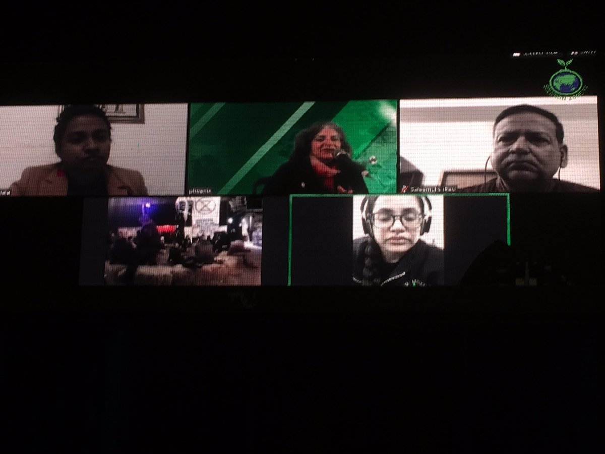 OccupyLondon's tweet image. Watching three global south voices making live link up with @ExtinctionR at #SpringUprising as part of #InternationalistSolidarity at heart of the rebellion. #ClimateBreakdown is the greatest threat to the species and global south have no voice at the table. #RebelForLife