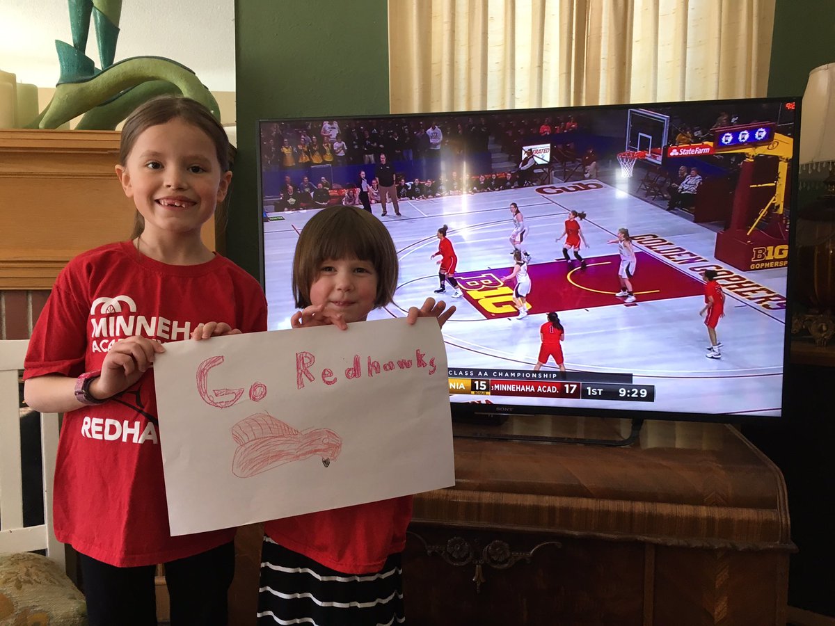 Camilla and Kajsa are cheering on the Redhawks on <a href="/kstc45/">KSTC-TV, 45TV</a>! Let’s go RedHawks! #tourneyson45tv #MyMinnehaha #mshsl #mngirlsbasketball