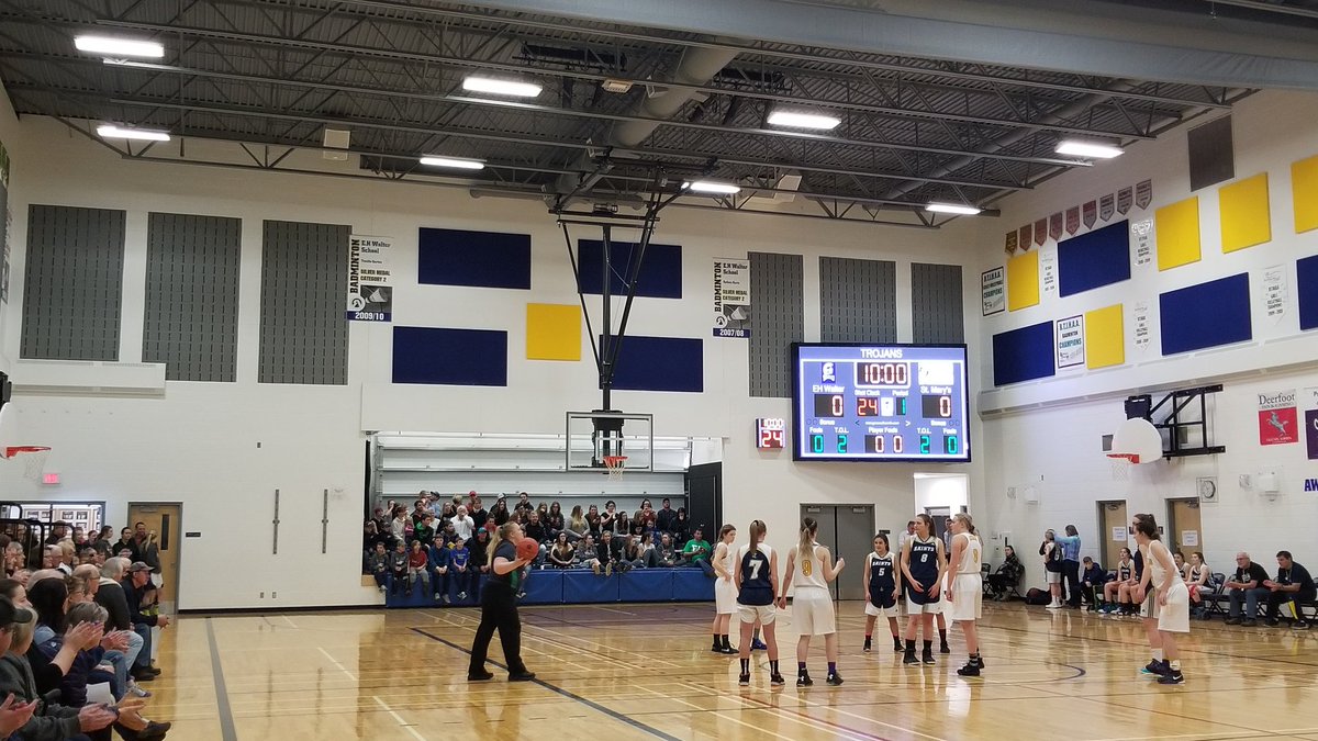 EHWalterSchool's tweet image. It's a full house for the Trojan @ASAA game time! #provs #GoTrojansGo