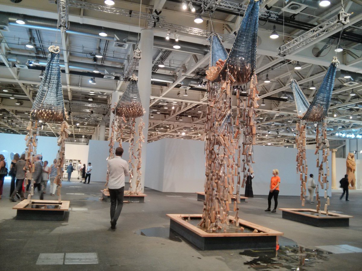 anabelroro's tweet image. Today,South African artist Sue Williamson.I took the images at Art Basel 2017 "Messages from the Atlantic Passage" each bottle is inscribed with the details of one of the 12.5 million people shipped from the African continent as slaves between 1525 and 1866 #5womenartists