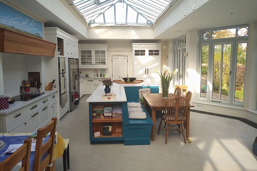 Orangery internal with new kitchen.