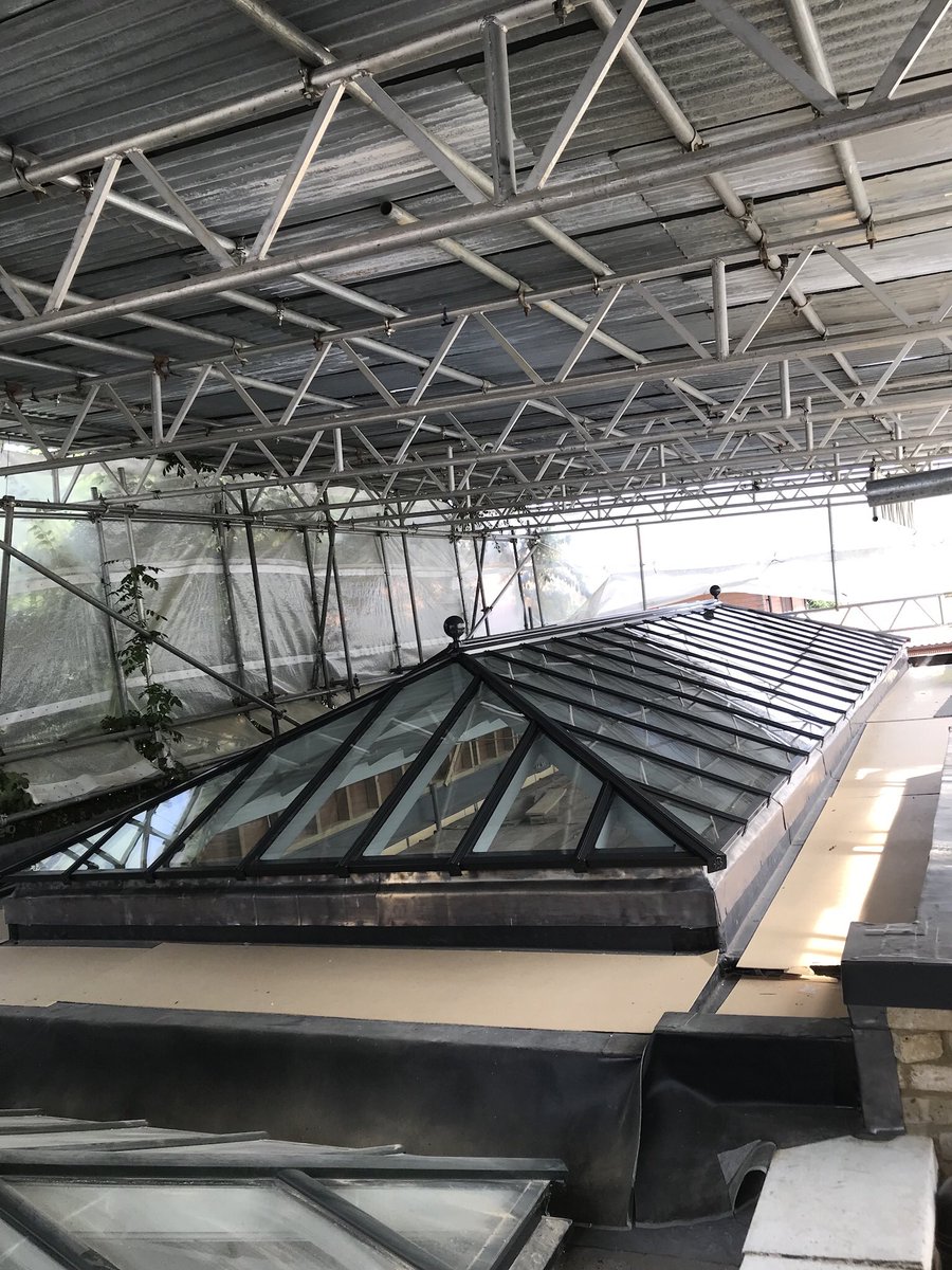 10 meter long roof lantern with automatic roof vents.