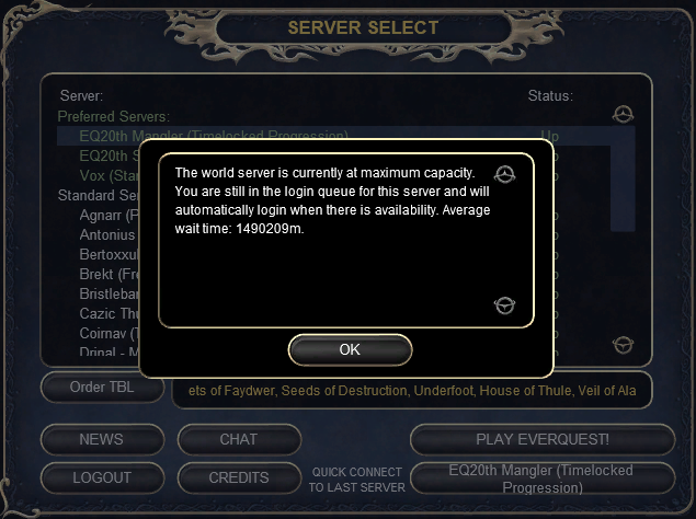 selospeed's tweet photo. Waiting for @everquest #mangler server like: https://t.co/QuwRL2Zg0Q