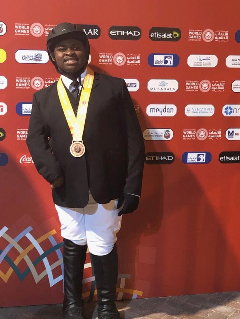 Joseph Bradley, senior at Jeff Davis High School, competed on Alabama's Equestrian Team  winning the bronze medal at the Special Olympics World Games in Abu Dhabi!!! Way to go Joseph!
#mpsmovingforward <a href="/DegaSuper/">SuperDega</a> <a href="/MPSAL/">Montgomery Public Schools</a> <a href="/markb_wsfa/">Mark Bullock</a>