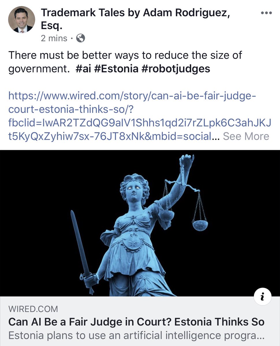 ARodEsq11's tweet image. There must be better ways to reduce the size of government.  #ai #Estonia #robotjudges

wired.com/story/can-ai-b…