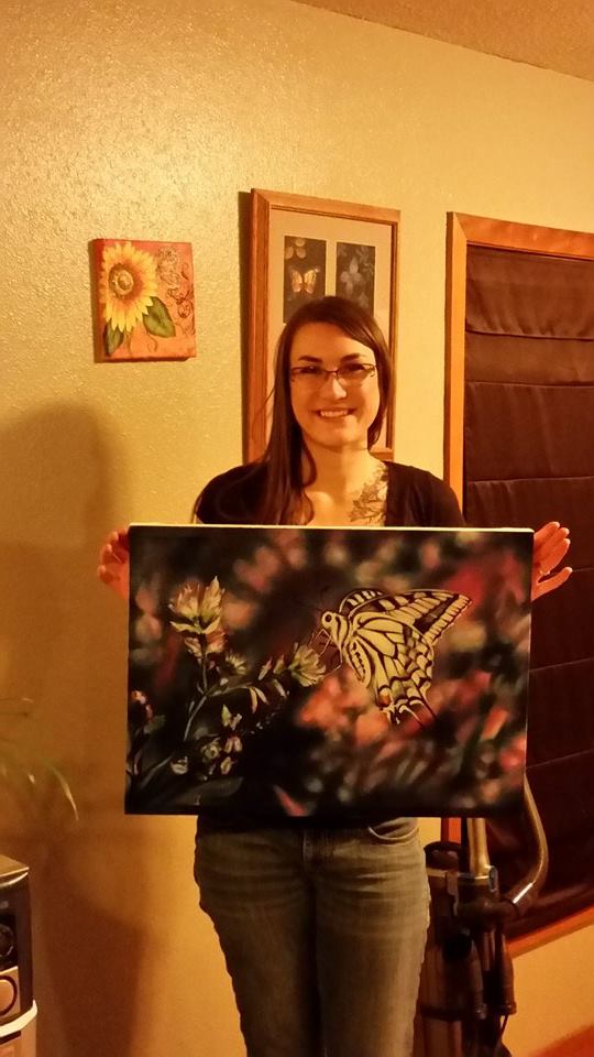 benerhardart's tweet photo. 3rd pic's the happy customer with her painting,4th's the orig #photograph I was asked 2 #paint; msg me 4 #affordableart #artwork πβ¨β¨π¦π¦π¦#artists #artlover #artlovers #commissions #butterfly #naturelovers #commissionsopen #commissionsavailable #commissionswanted πβ¨β¨π¦π¦π¦ https://t.co/LcH7q2XlBg