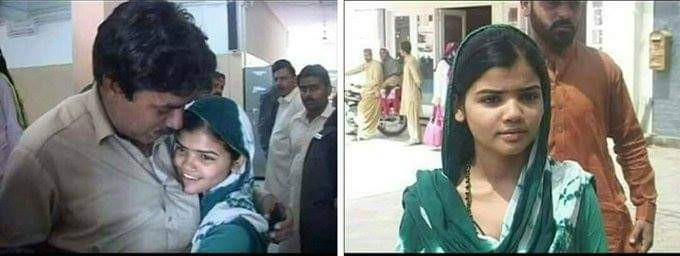 kavita_tewari's tweet photo. A moment of Happiness
A few months ago, #PakHindu #HinduGirl Bhagwanti, who was kidnapped & converted by #PakMuslims Naimat Ali Channa at NawabShah.
After hearing her statement d court allowed her to rejoin her family.
A true & loveable Hug to father after free from culprits https://t.co/nUYbFWAkaO