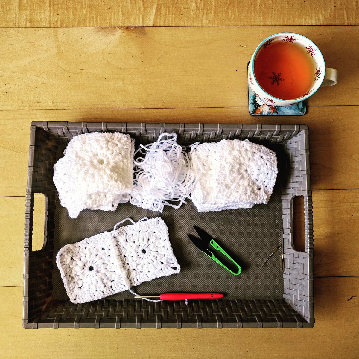 Today's job is joining granny squares <a href="/WorldCraftWeek/">World Craft Week</a> #worldcraftweek #makeitmindful #crochet #crocheting