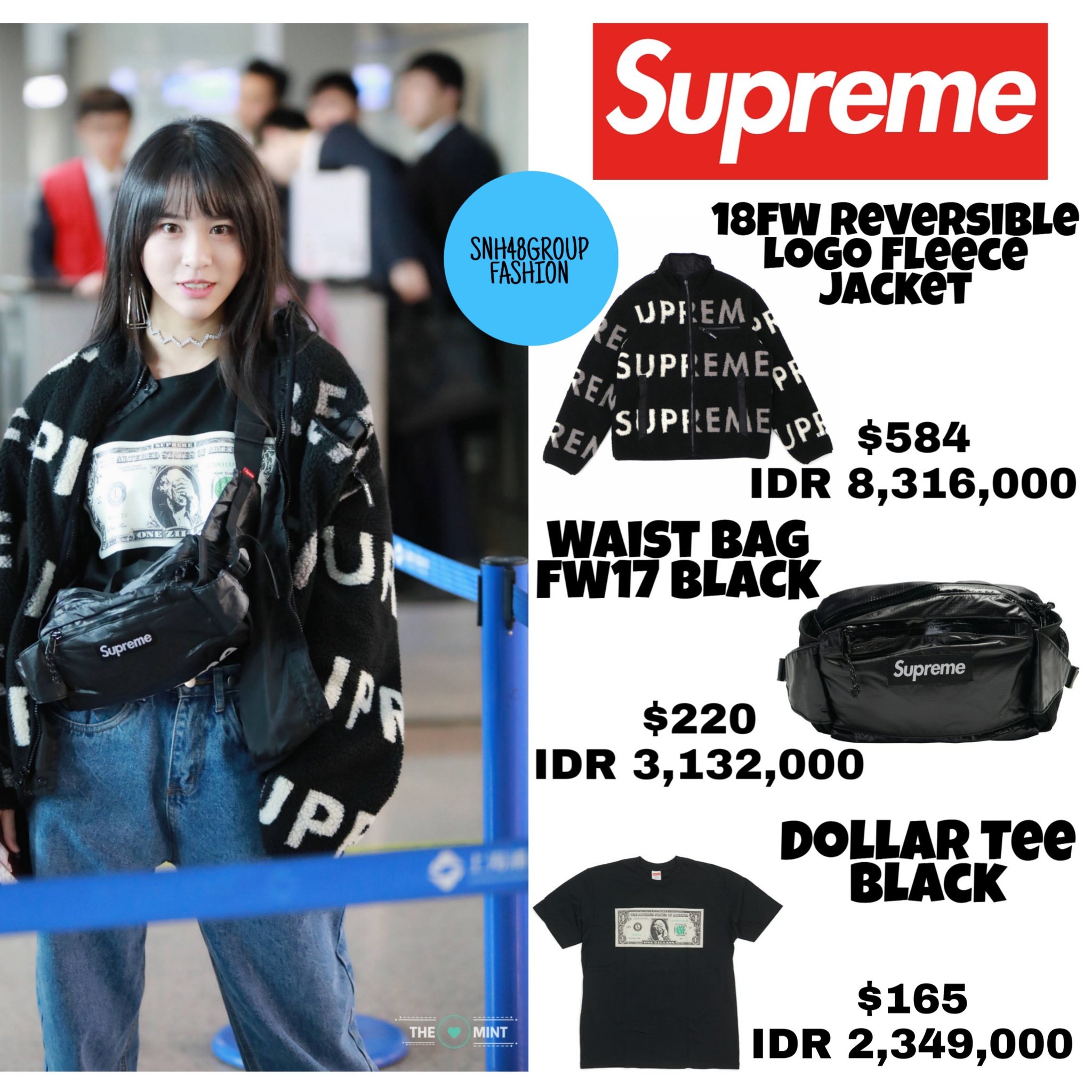 SNH FASHION on X: "#SNH Qian BeiTing is wearing : SUPREME FW