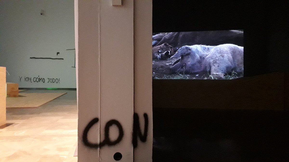 DianaPebbels's tweet photo. Sesiones de #libromancia contemporanea que acaban devolviendo al espacio parte de su experiencia 🔥🙌 #grupodeinvestigacion #365VLC #experimentación cc @ConsorcioMuseos @centredelcarme @_MReme @perezpont "Fragmentos que representan al mundo" https://t.co/AozIHs1xzn